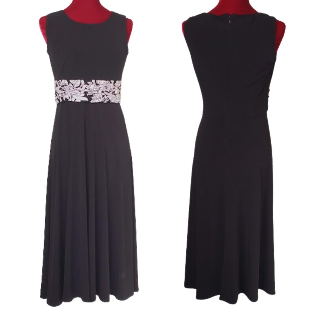Jessica Howard 2 Piece 3/4 Sleeve Jacket and Sleeveless Ruched Waist Dress, SZ 6 - Picture 5 of 10